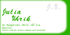 julia uhrik business card